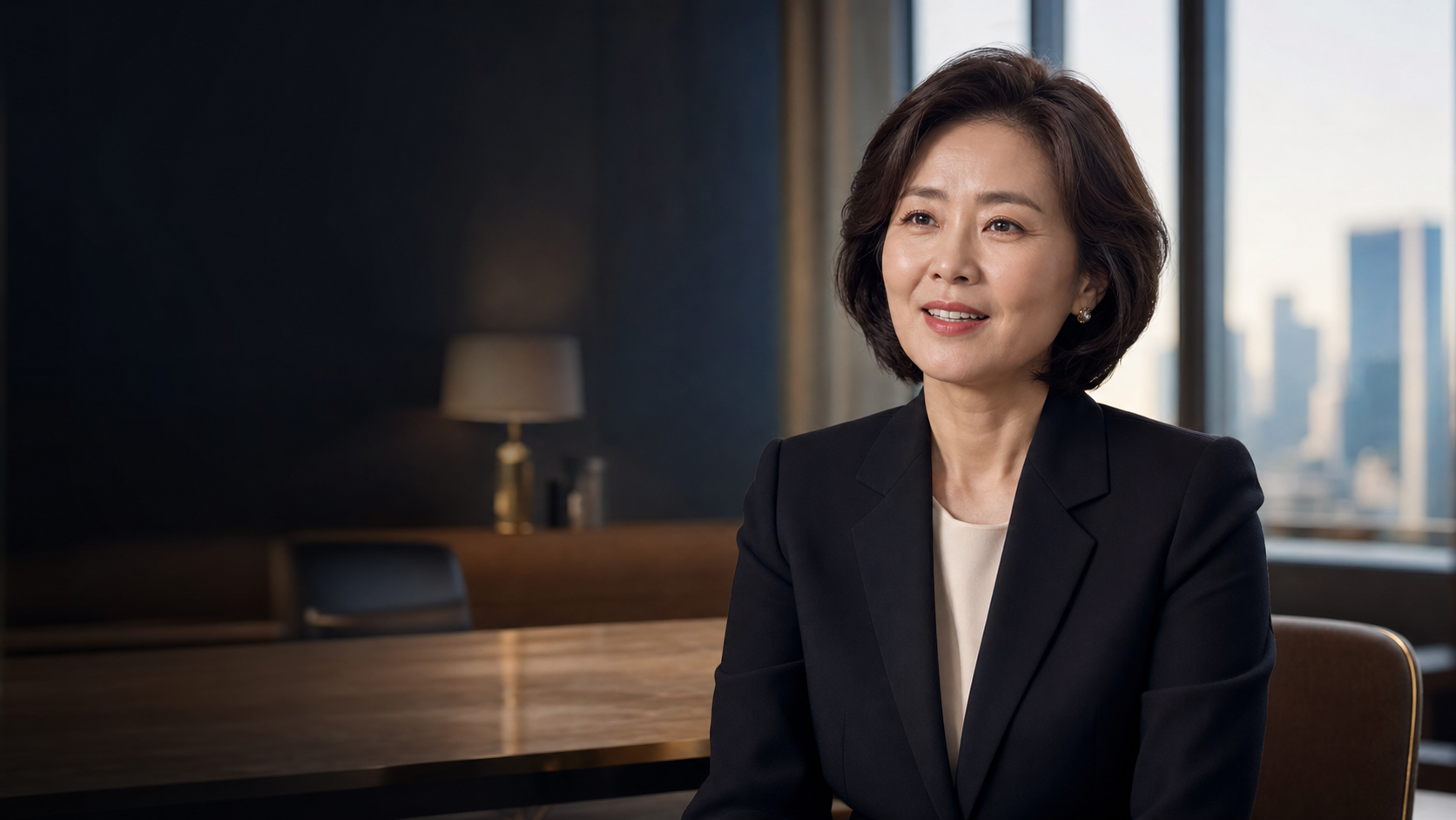 글로벌 미팅 후기를 전하는 50대 여성 CEO
